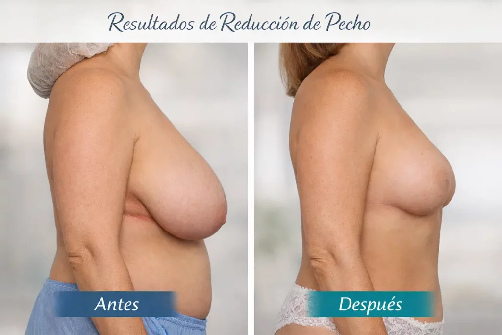 resultado de reduccion mamaria con liposuccion resultado reducción de senos